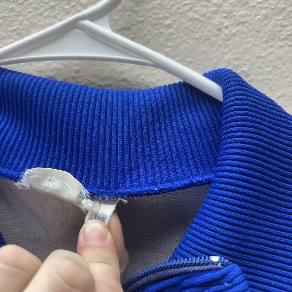 Vintage 70s/80s Adidas Trefoil Track Jacket – Blue & Gray Beckenbauer Style Sz S